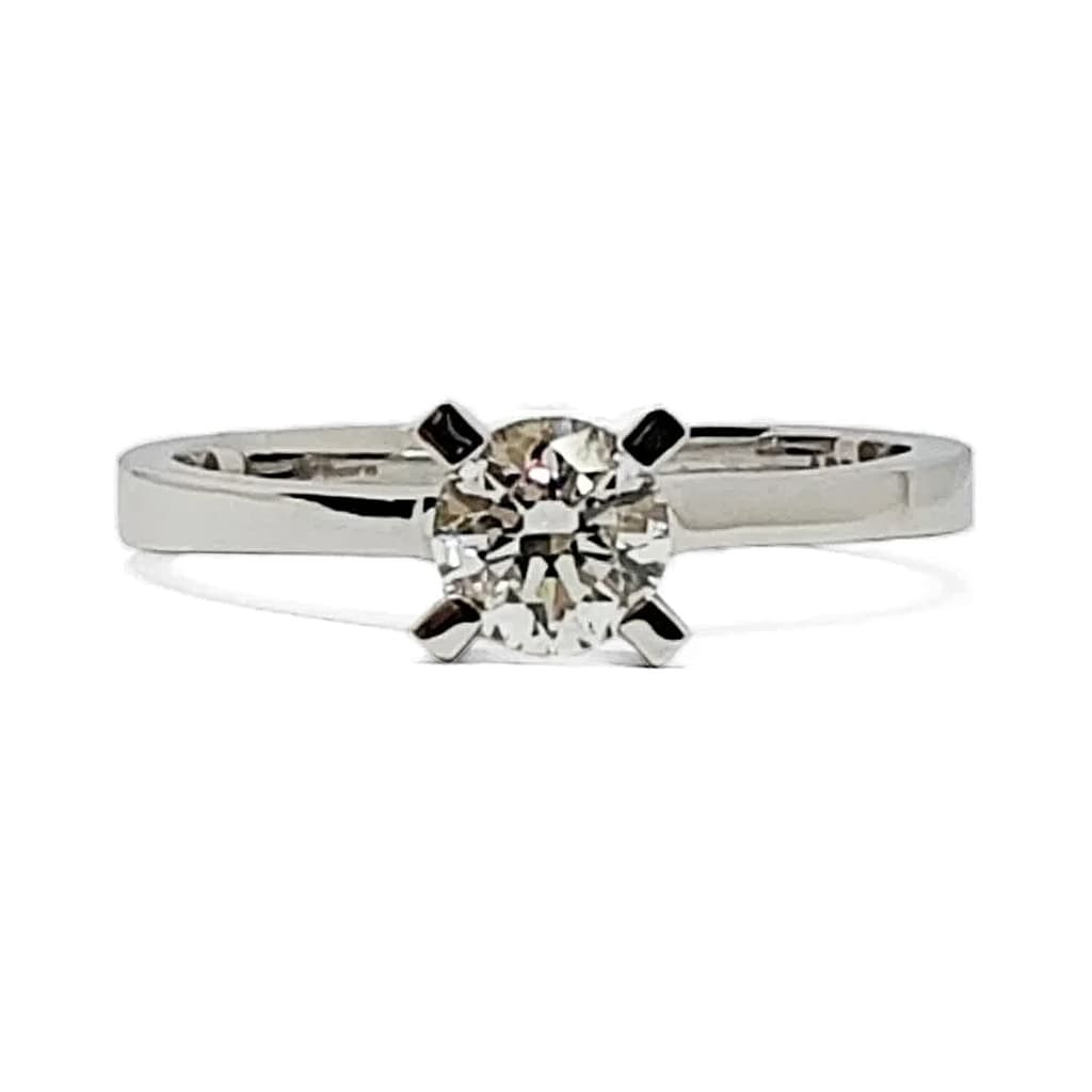 Пръстен бяло злато 14 к. с диамант 0,51 карата