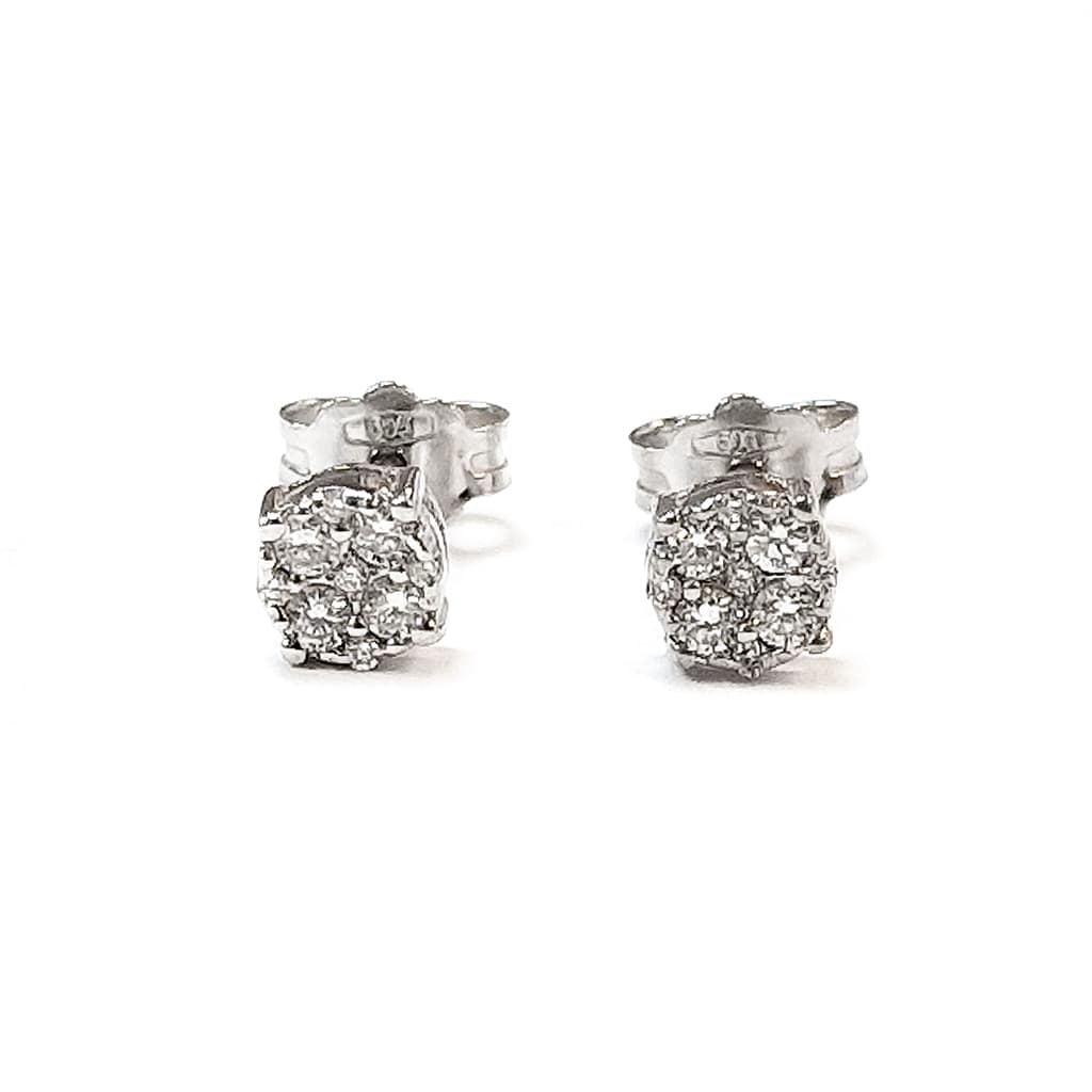 Обеци бяло злато с диаманти 0,22 карата