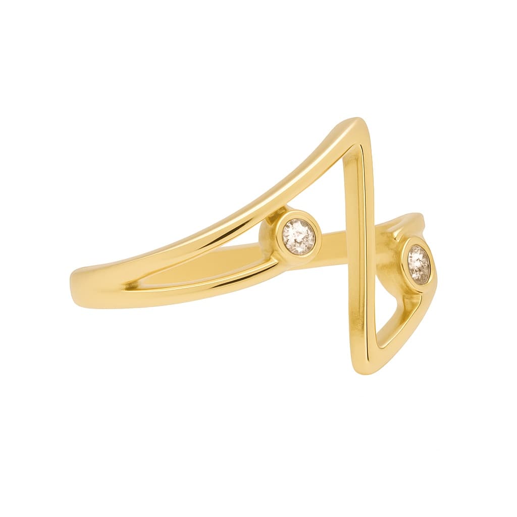 Златен пръстен  с цирконий - елегантен дизайн