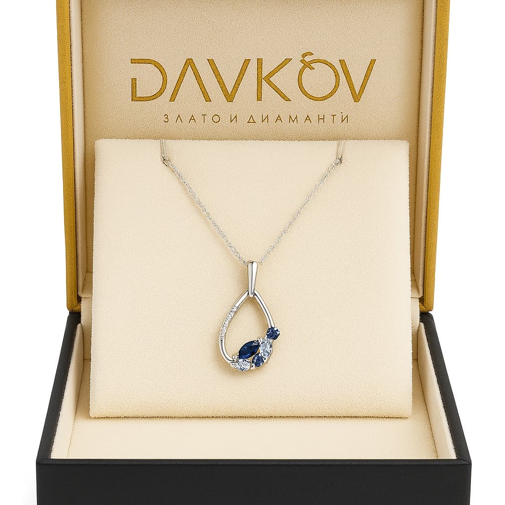 колие с диаманти и топаз 3