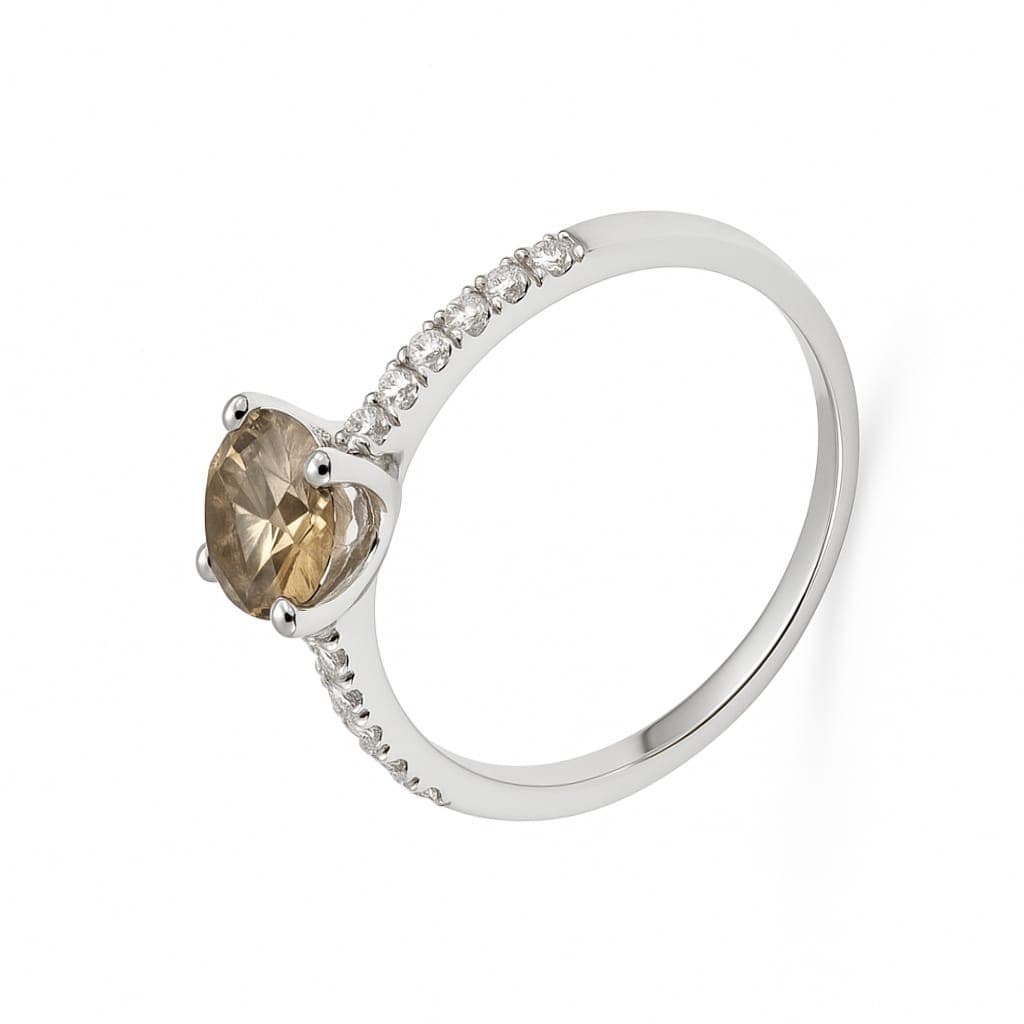 пръстен бяло злато и диаманти 2