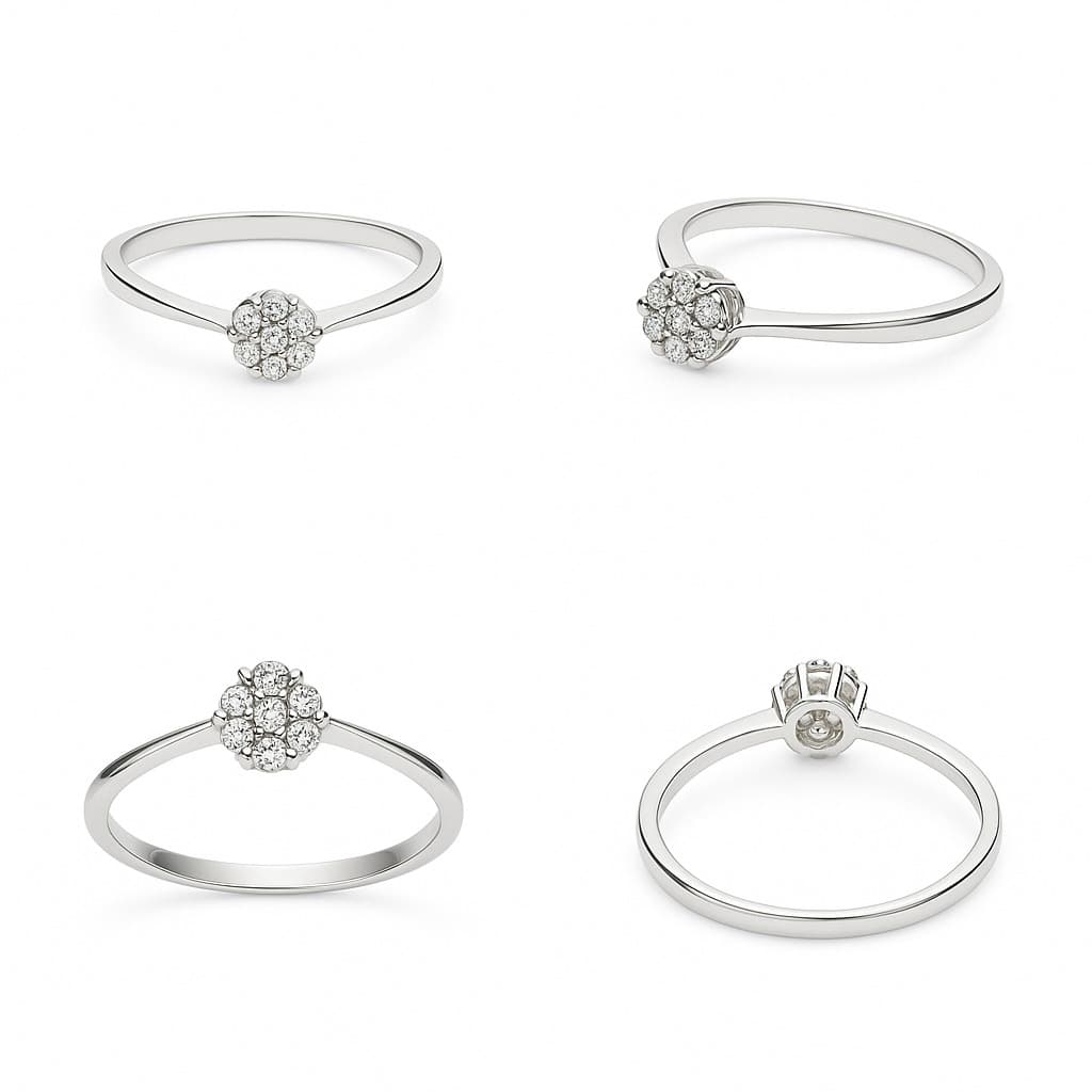 пръстен бяло злато с диамант 1