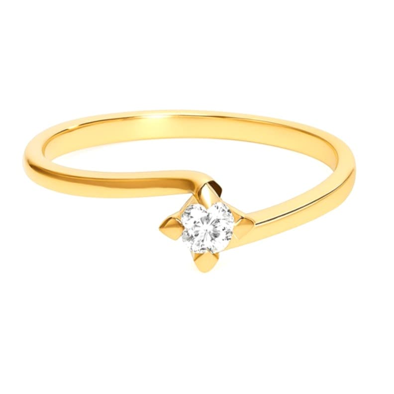 Елегантен годежен пръстен с диамант 0,09 карата