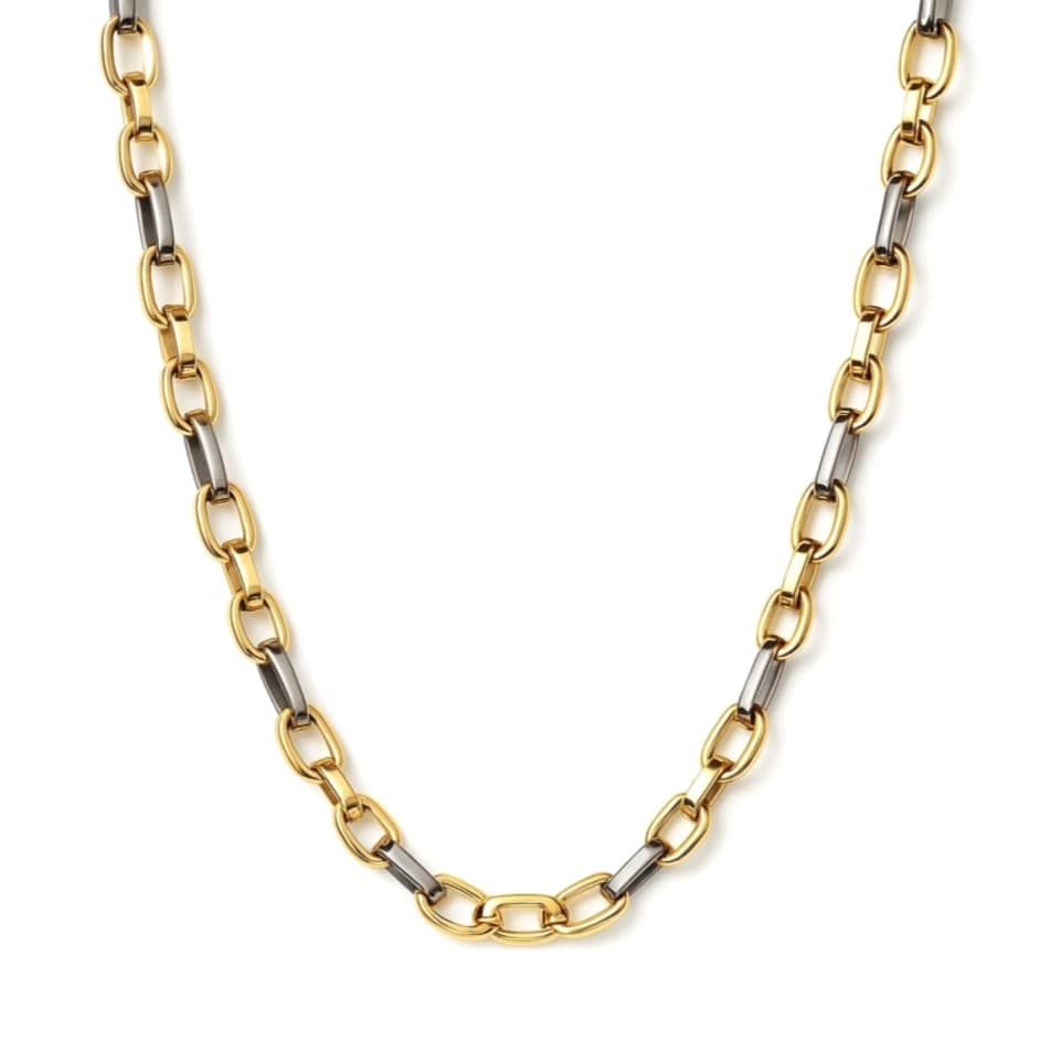 Златен синджир от жълто злато 14 карата и черно покритие