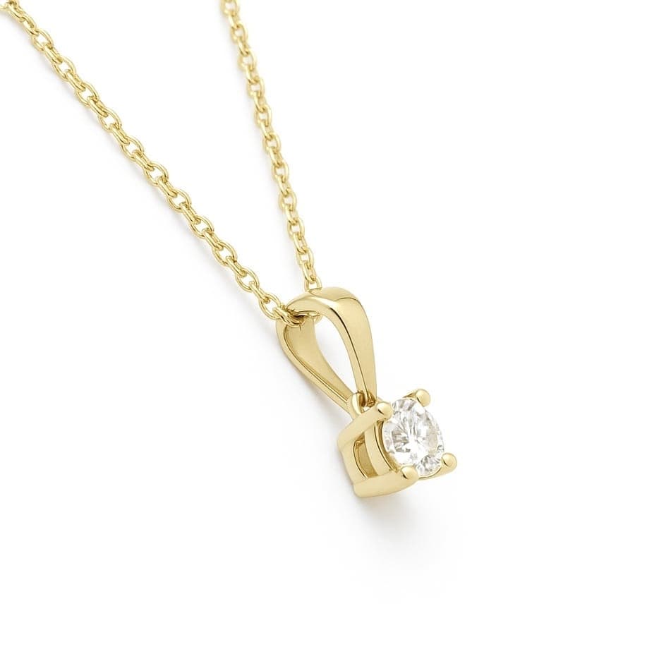 дамско златно колие с диамант