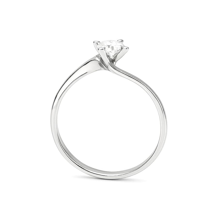 Годежен пръстен от бяло злато с цирконий 1