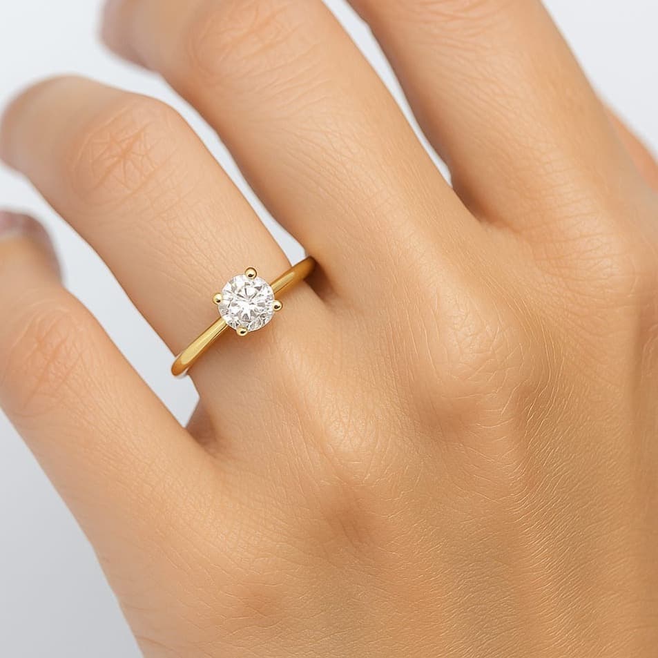 годежен пръстен жълто злато с диамант