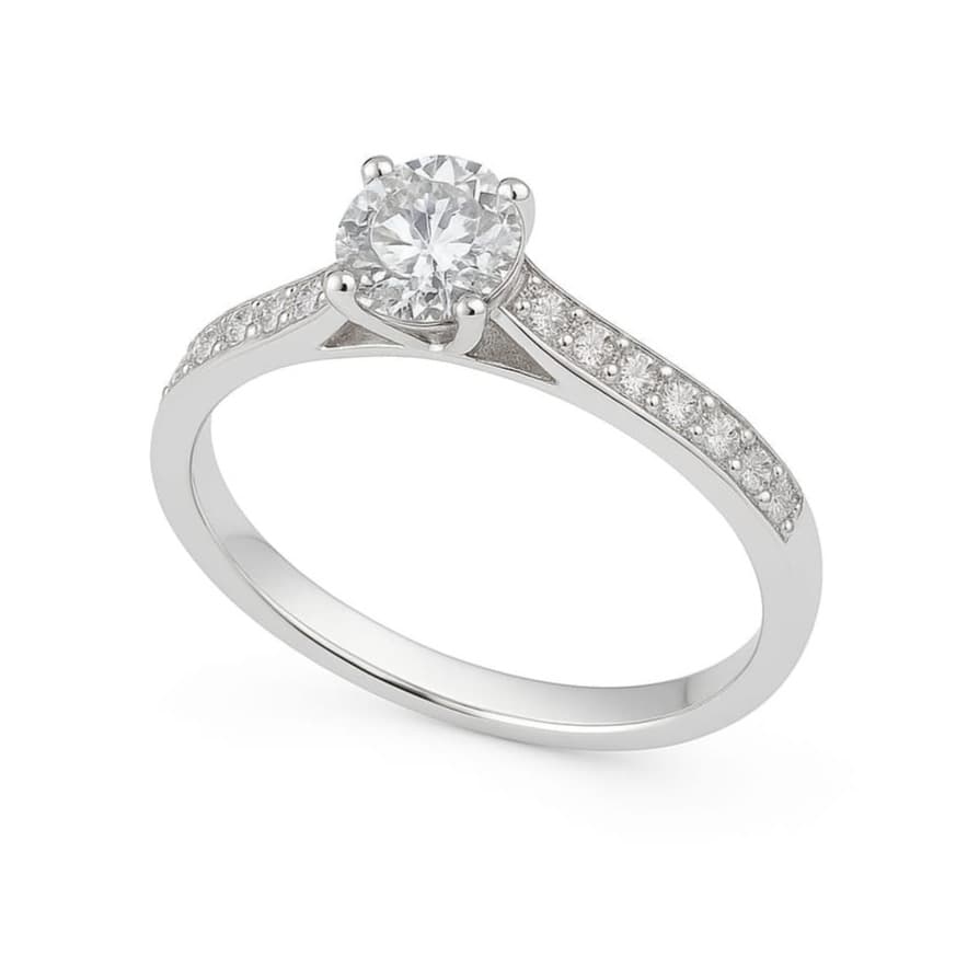 Пръстен от 14 карата бяло злато с диаманти