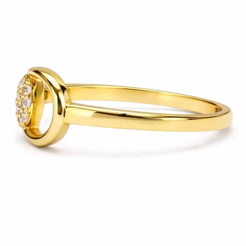 Пръстен от жълто злато с цирконий