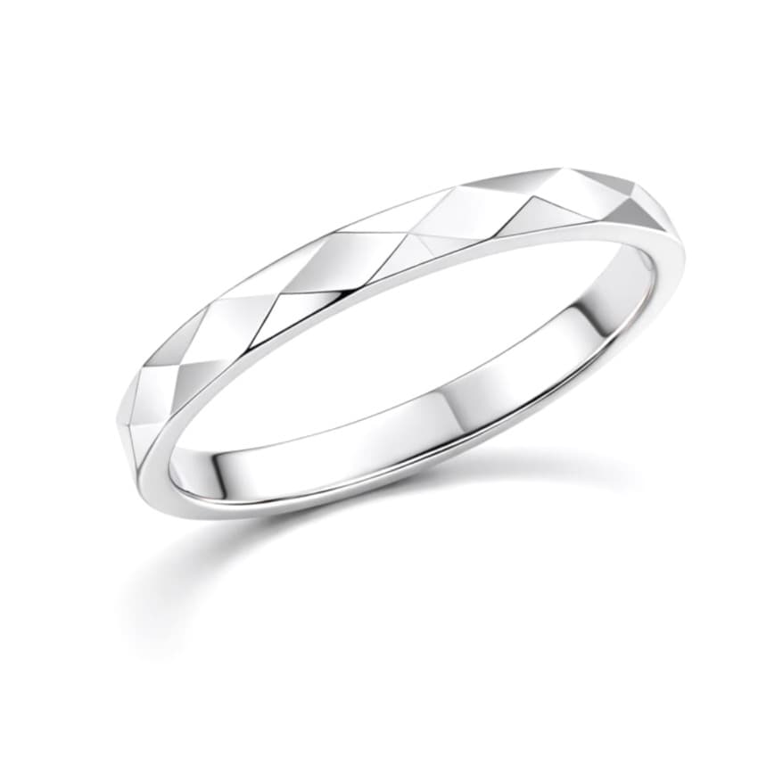 Брачна халка от 14 карата бяло злато