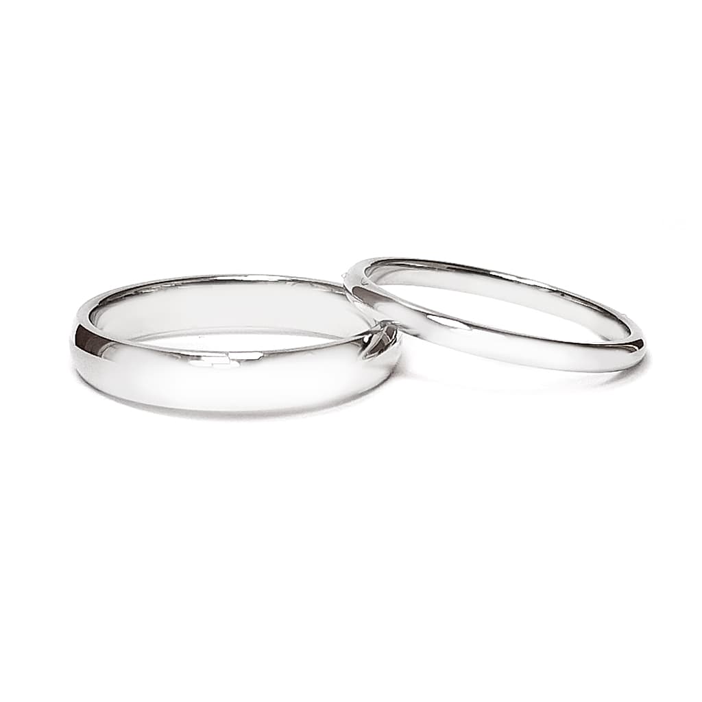 Класическа брачна халка от бяло злато 14 к.