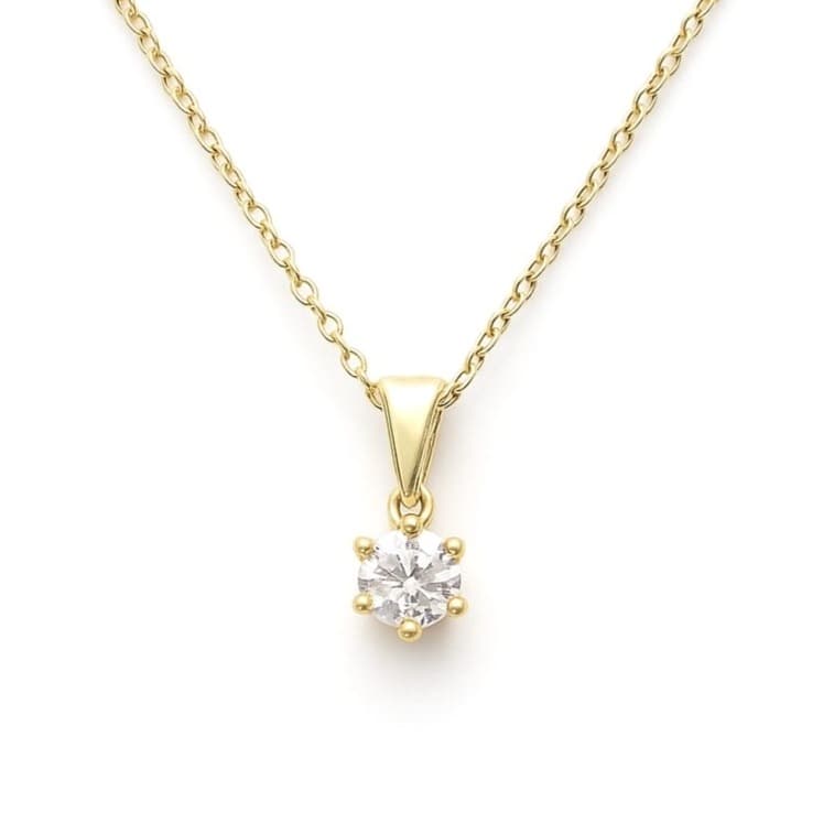 Колие от жълто злато с цирконий