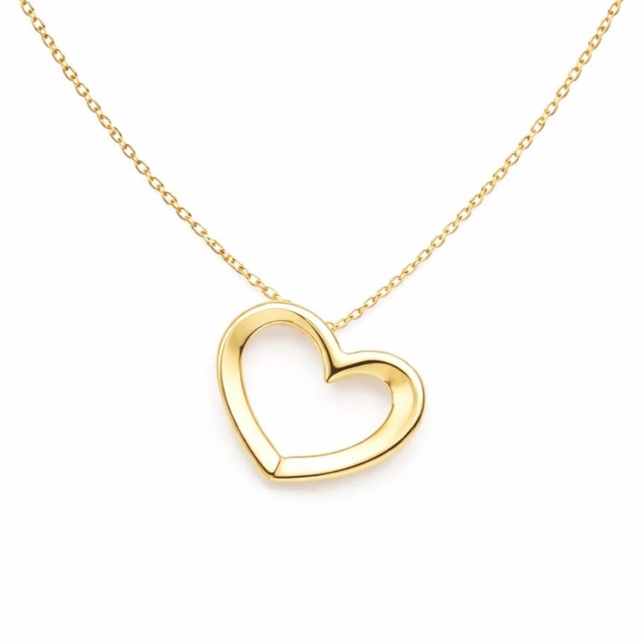 Колие сърце от жълто злато