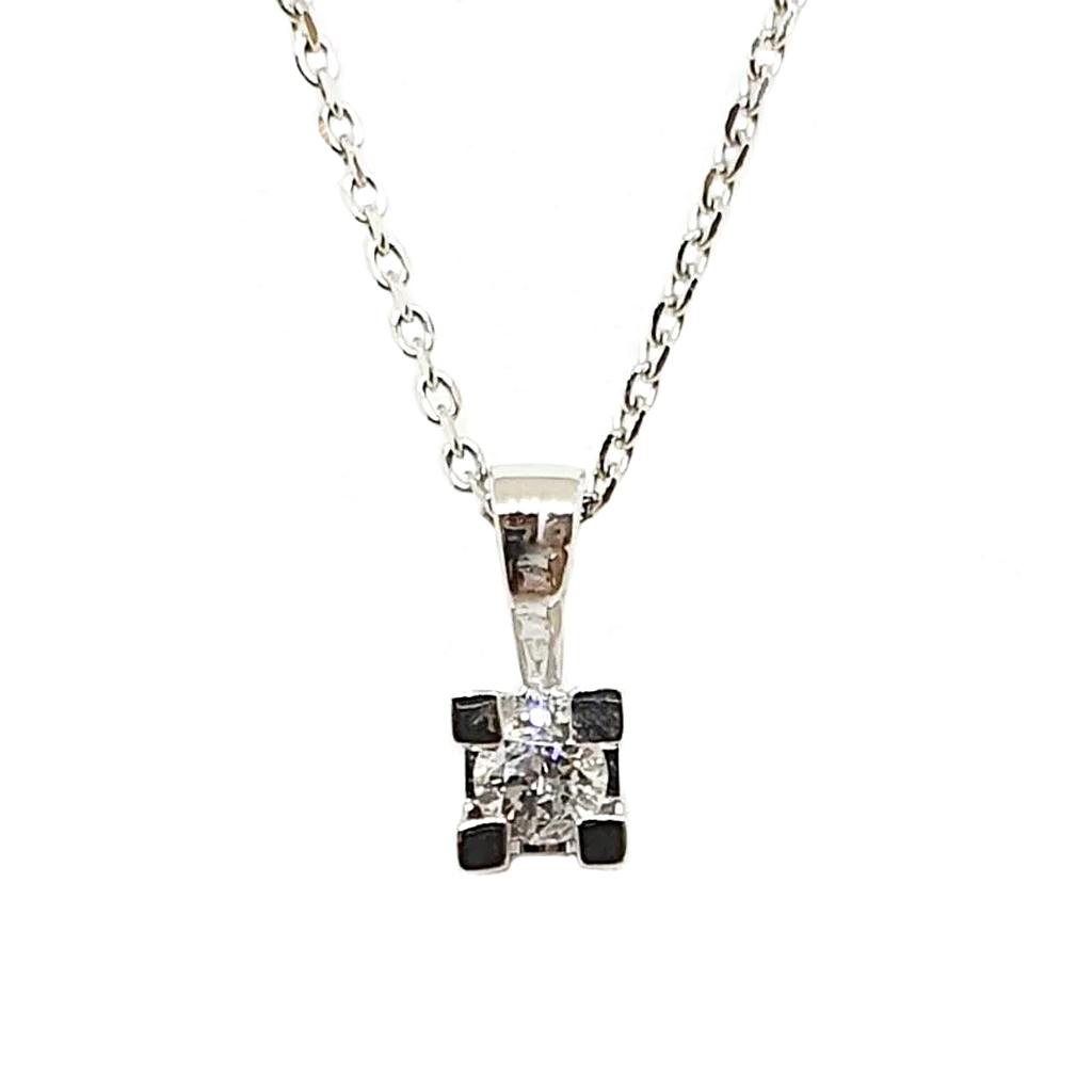 Kolie Ot Byalo Zlato I Edin Diamant 010 K