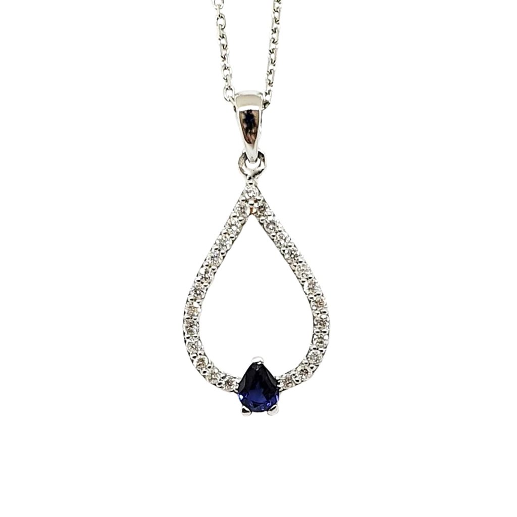 Kolie Sas Sapfir 014 K Vav Forma Na Kapka S Diamanti