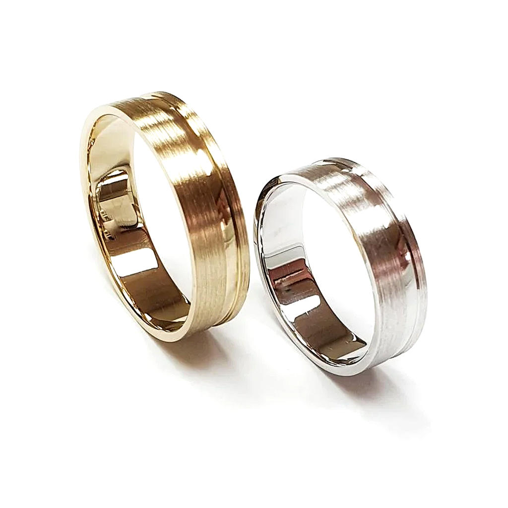 Komplekt Brachni Halki Kombinacziya Ot Zhalto I Byalo Zlato 14 K