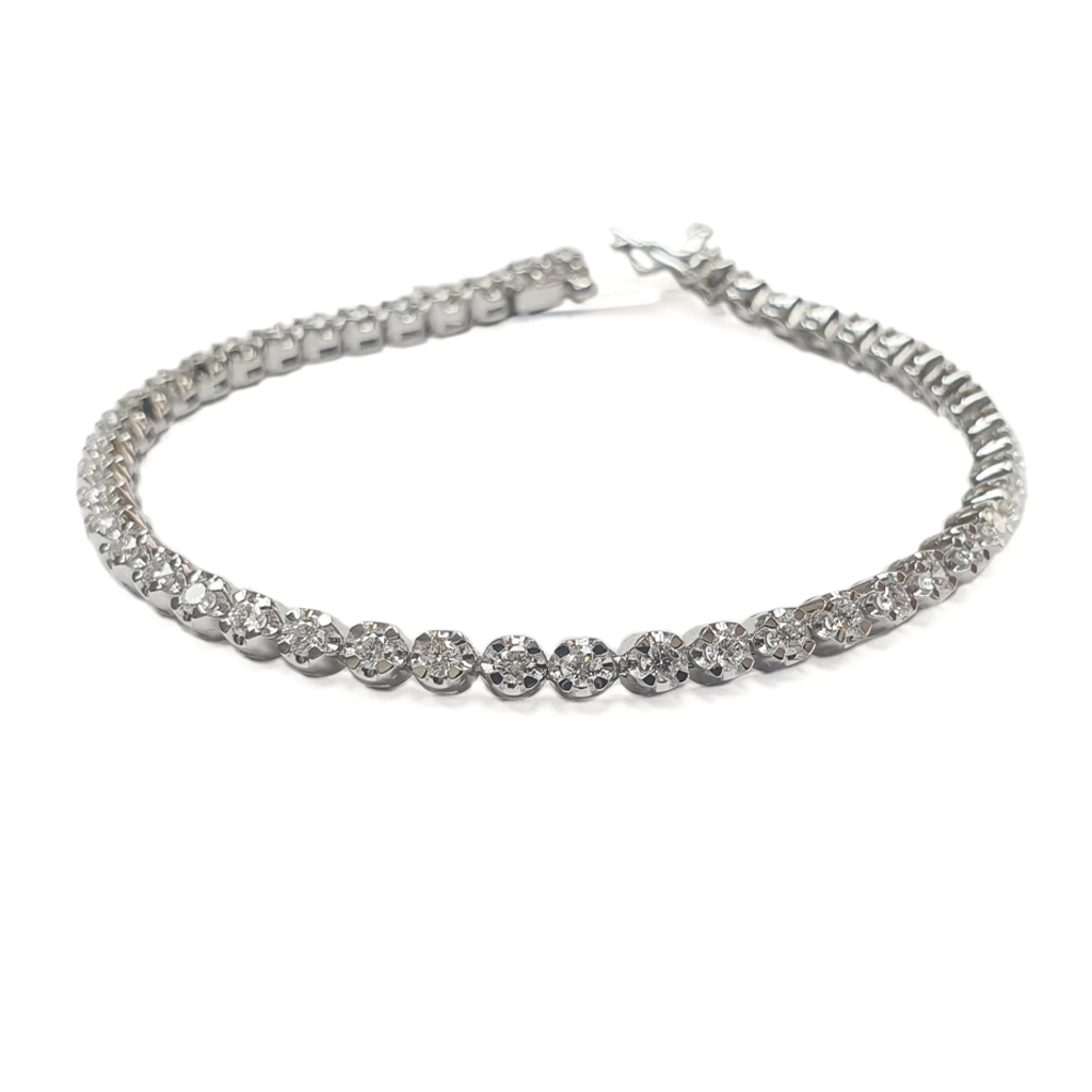 Grivna S Diamanti 185 K Ot Byalo Zlato 14 K