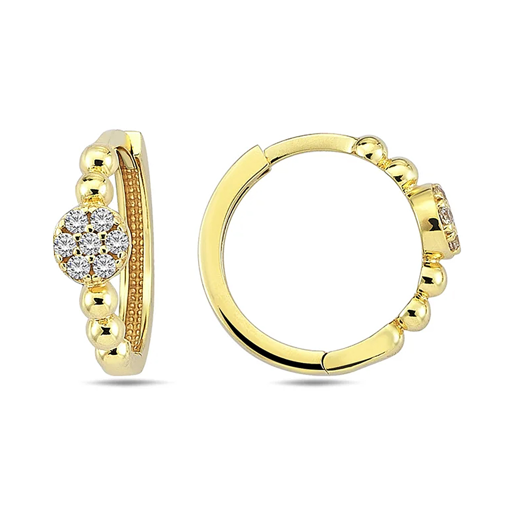 Damski Obeczi Relefni Halki Ot Zhalto Zlato 14 K I Czirkoni