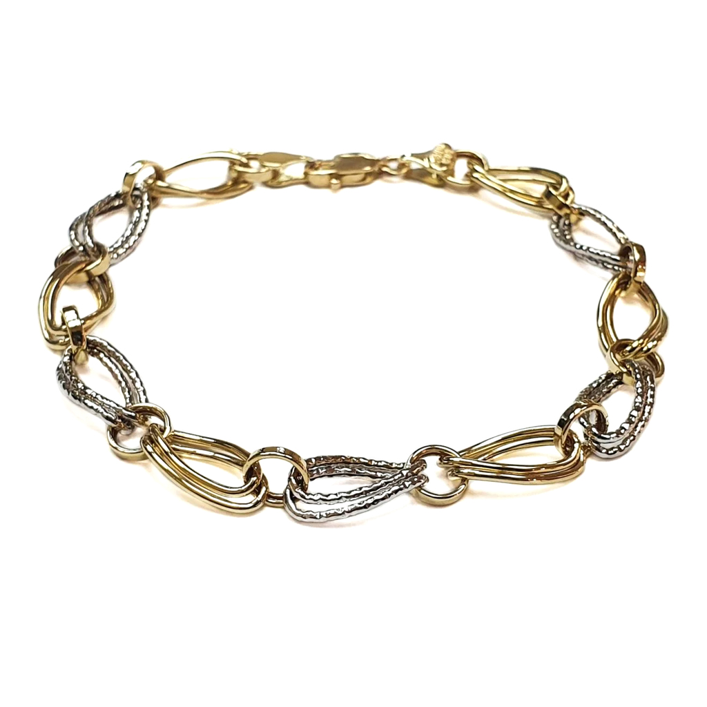 Grivna Ot Zhalto I Byalo Zlato 14 K S Nesimetrichni Elementi 2