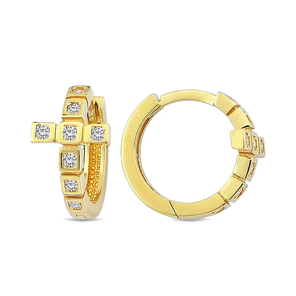 Obeczi S Forma Na Krast Ot Zhalto Zlato 14 K I Kamani Czirkoni