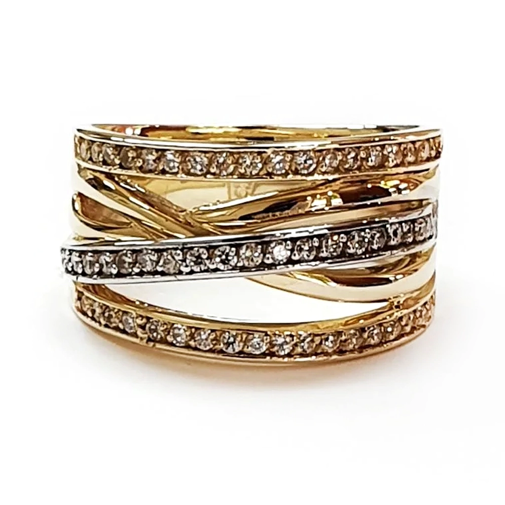 Prepleten Prasten Ot Zhalto I Byalo Zlato 14 K I Czirkoni 3v1 2