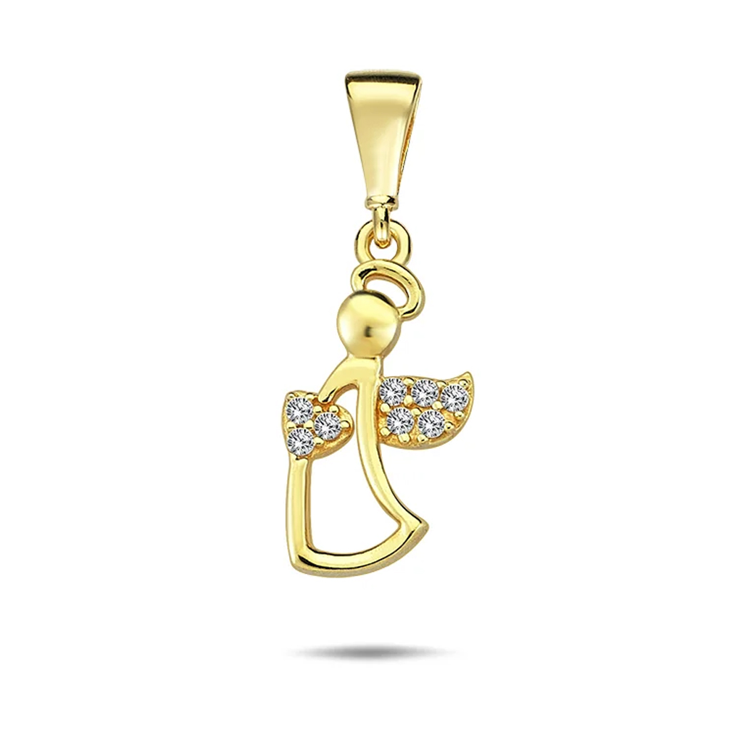 Visulka S Forma Angelche Ot Zhalto Zlato 14 K I Kamani Czirkoni