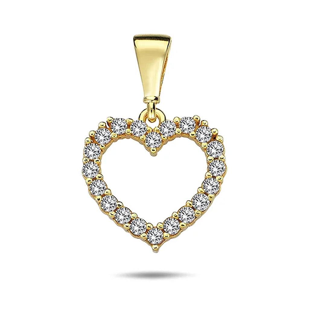 Visulka S Forma Na Sarcze Ot Zhalto Zlato 14 K I Kamani Czirkoni