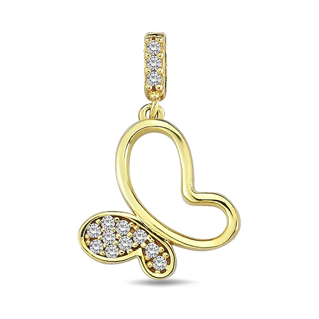 Visulka S Forma Peperuda Ot Zhalto Zlato I Kamani Czirkoni