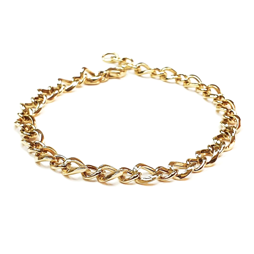 Zlatna Grivna Ot Zhalto Zlato 14 K Klasicheska Pletka 3