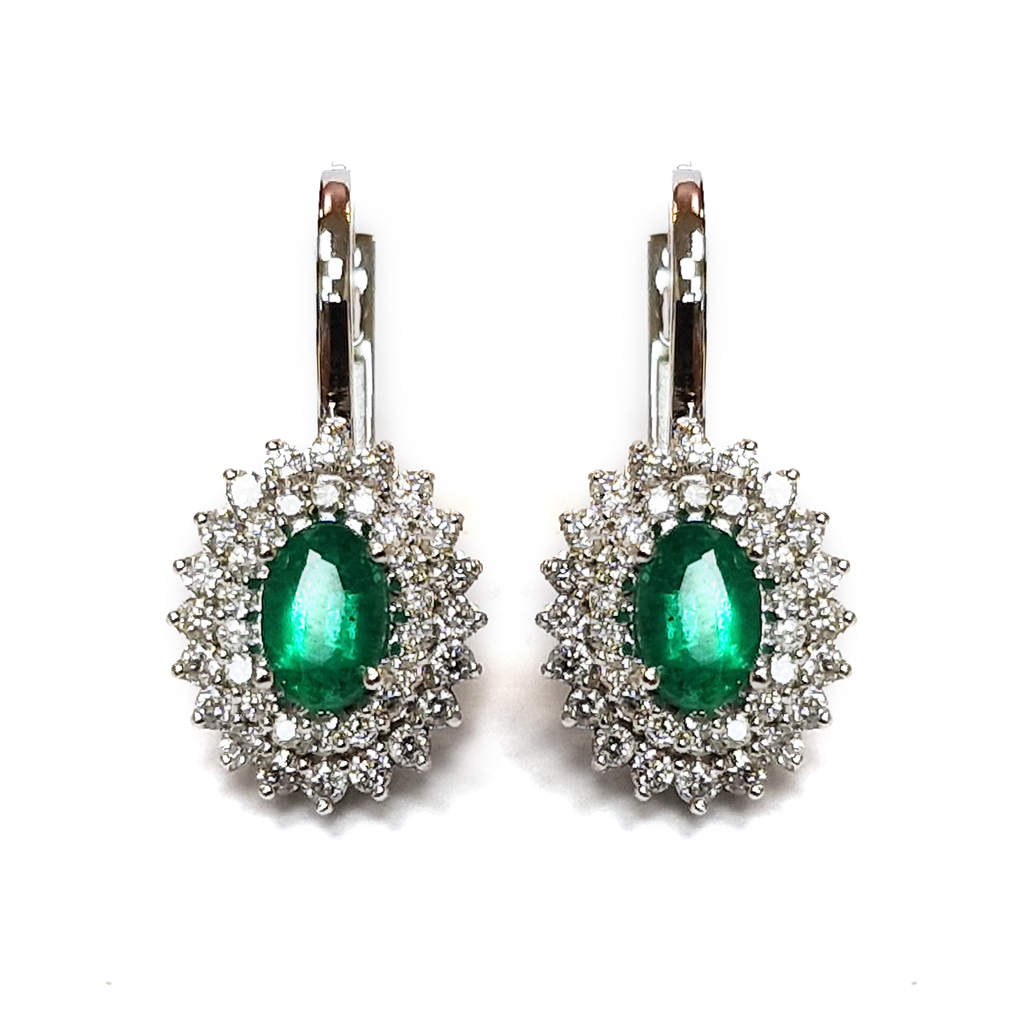 Obeczi Sas Smaragdi I Diamanti Ot Byalo Zlato 14 K 2