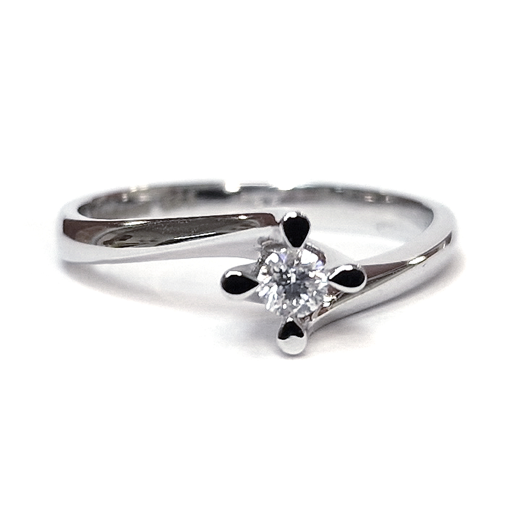 Godezhen Prasten Forma Valna S Diamant Ot Byalo Zlato 2