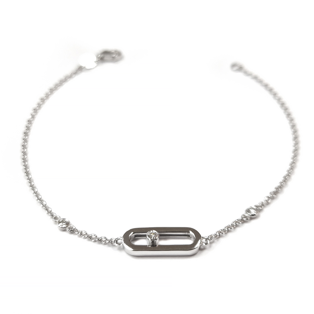 Damska Grivna Ot Byalo Zlato 14 Karata I Diamanti 4