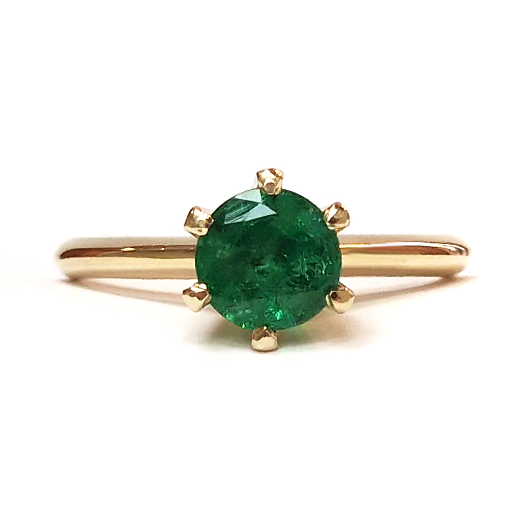 Damski Prasten Ot Zhalto Zlato 14 K Sas Smaragd 4