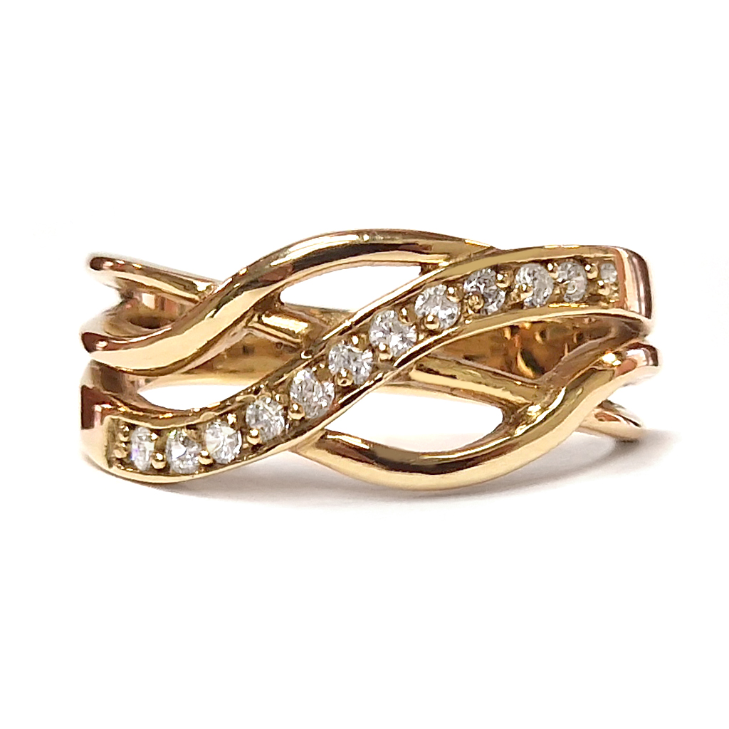 Prepleten Prasten Ot Zhalto Zlato 14 K S Kamani Czirkoni 2