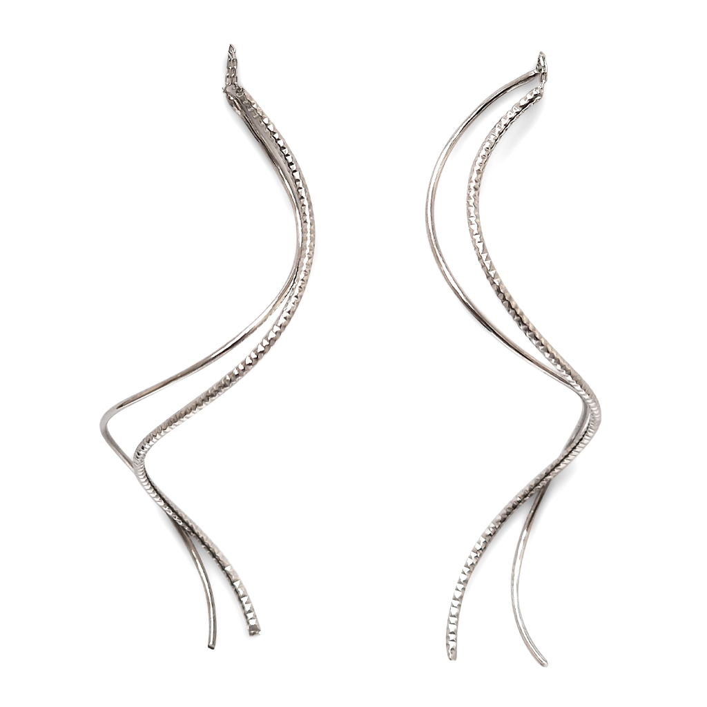 Visyasthi Spiralovidni Obeczi Ot Byalo Zlato 14 K 2