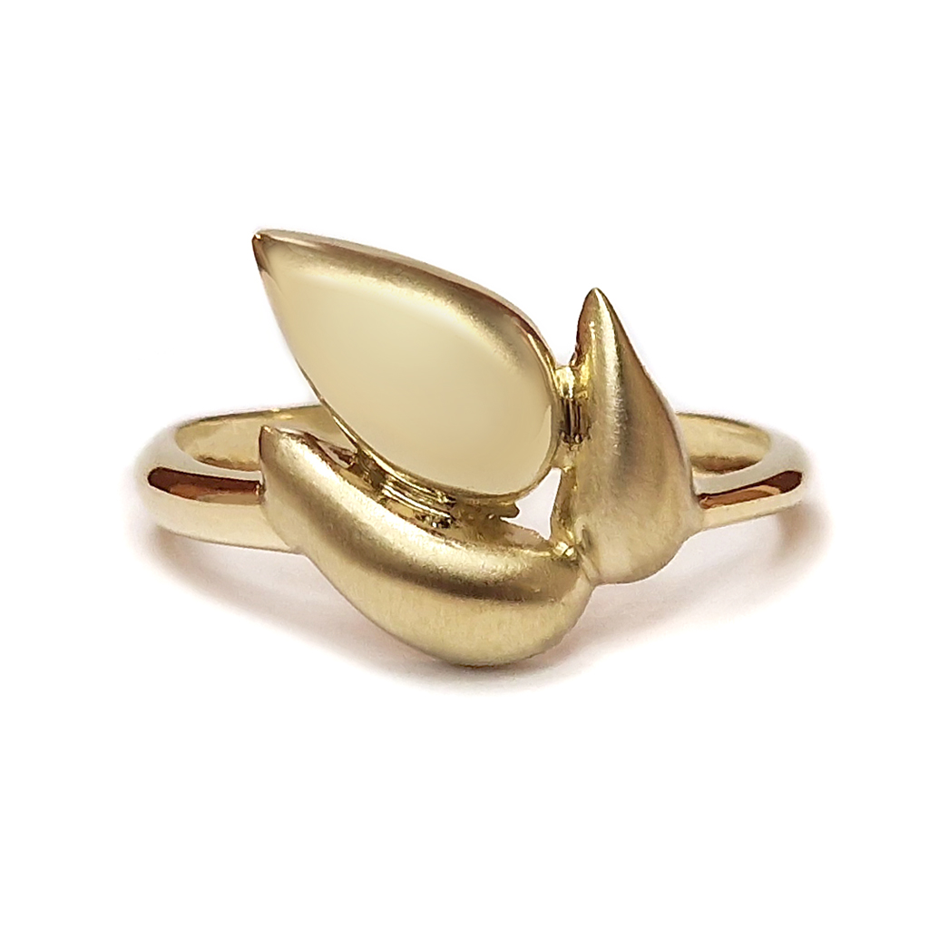 Damski Prasten Ot Zhalto Zlato S Ornamenti Kapka 3