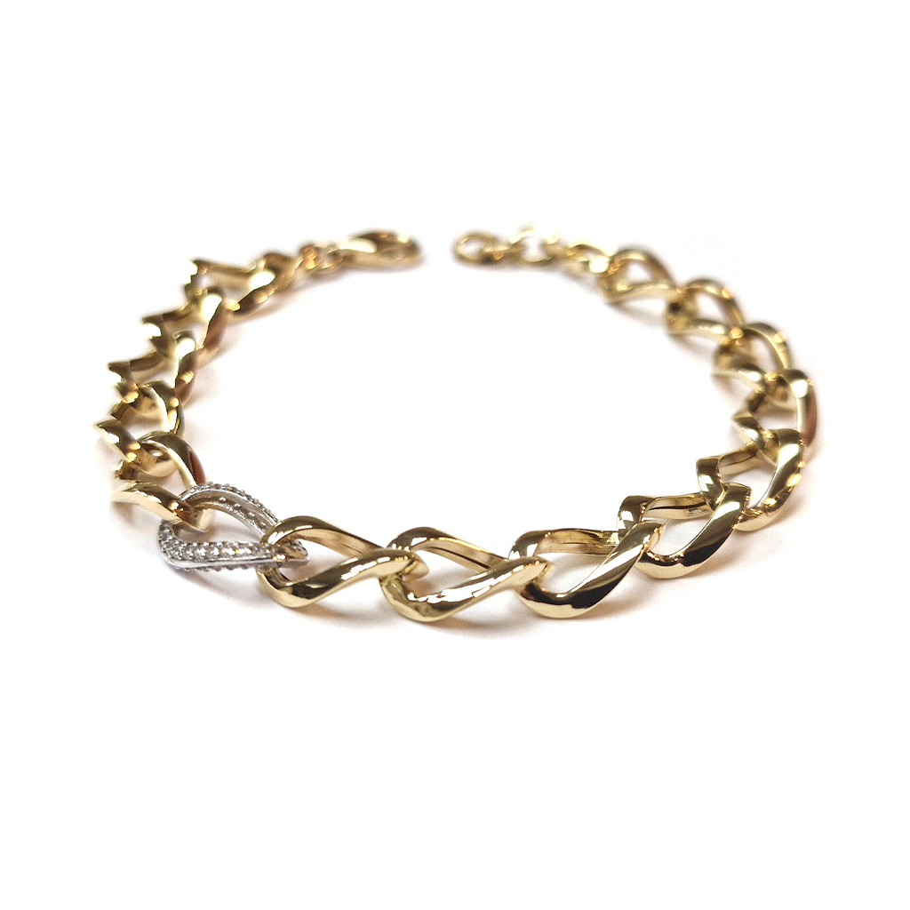 Grivna Ot Zhalto I Byalo Zlato 14 Karata S Czirkonij 4