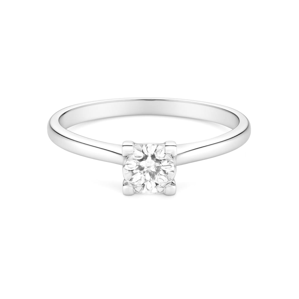 годежен пръстен от бяло злато с диамант 0,50 карата