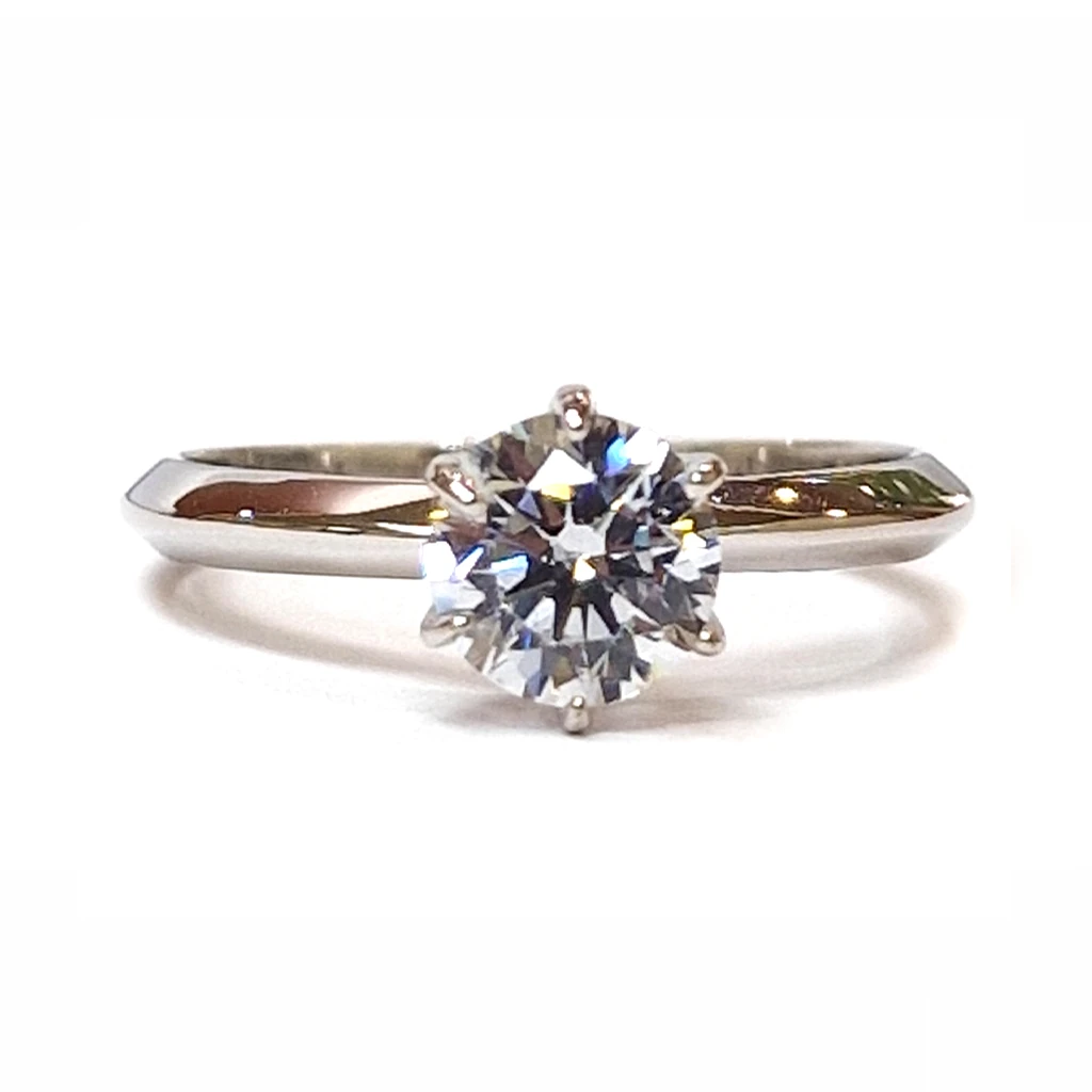 Годежен пръстен с камък цирконий от бяло злато 14 карата