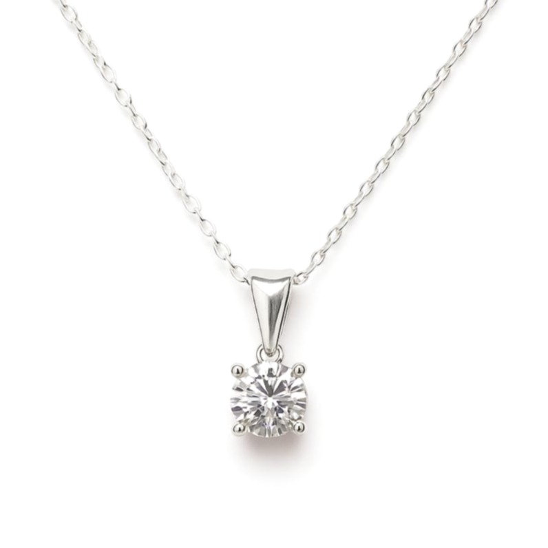 Колие от бяло злато с цирконий