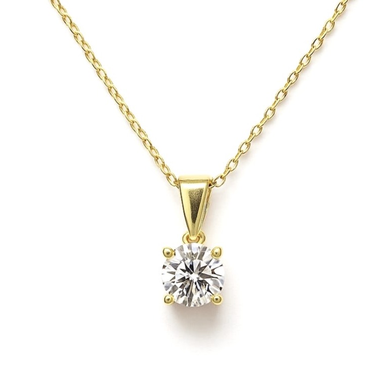 Колие от жълто злато с цирконий