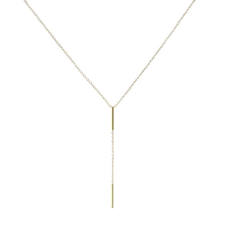 Минималистично дамско колие от 14 карата жълто злато