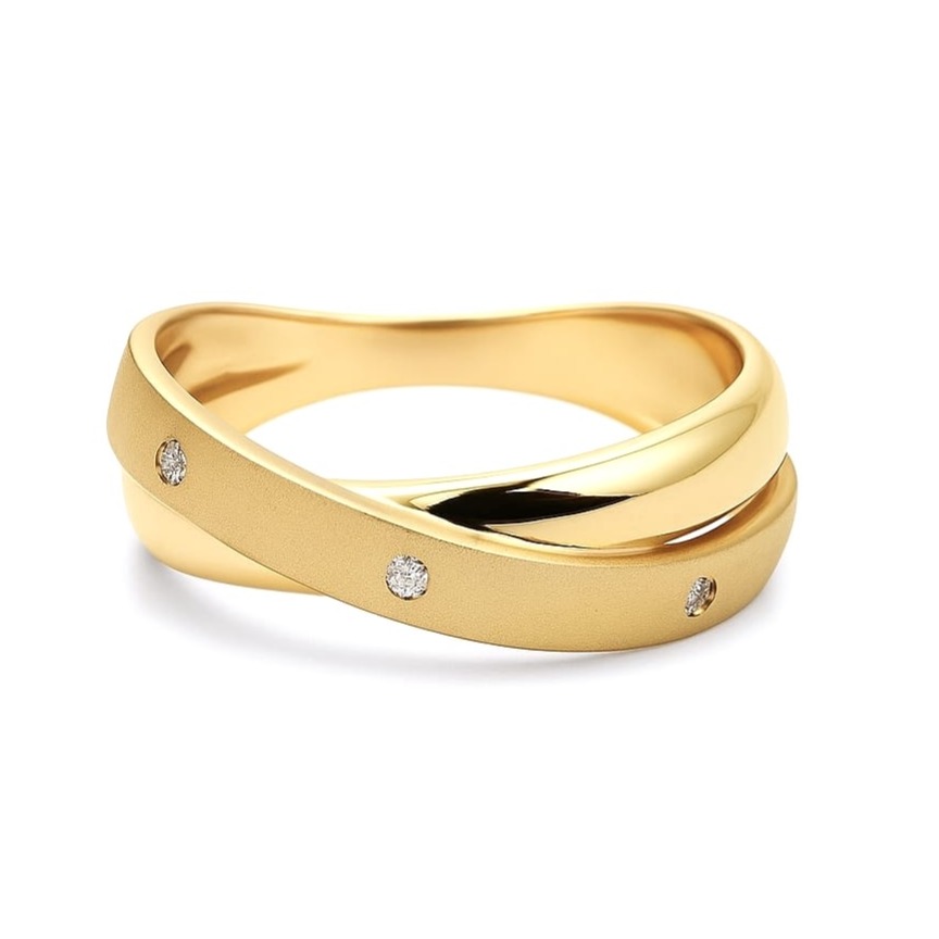 Пръстен от жълто злато с цирконий