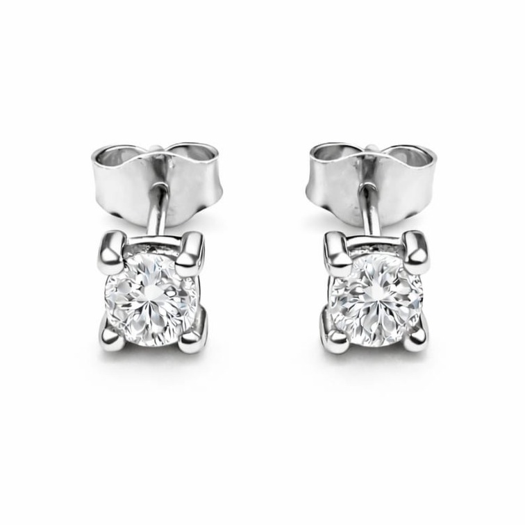 Обеци от бяло злато с диаманти