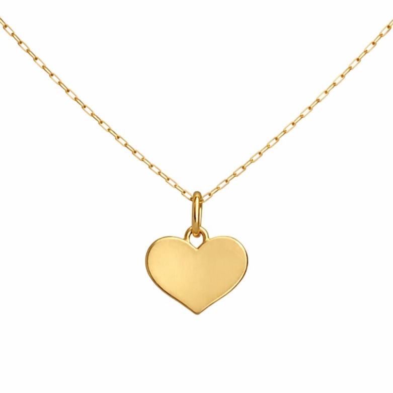 Колие със сърце от жълто злато